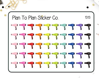 1313~~Hair Dryer Hair Appointment Planner Stickers.