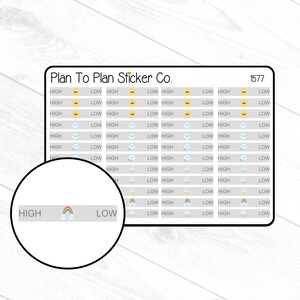 1577~~ Weather High/Low Tracker Planner Stickers