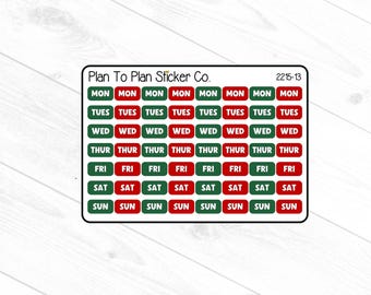 2215-13~~Christmas Days of The Week Planner Stickers.