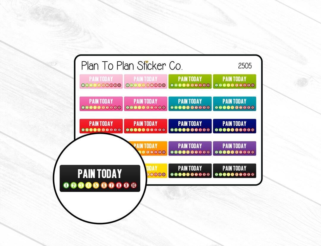 2505~~pain Tracker Planner Stickers. - Etsy