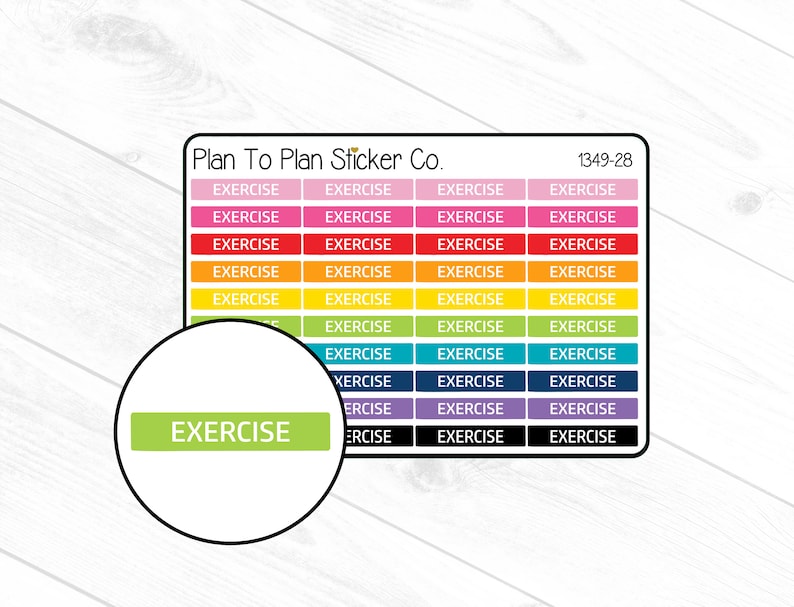 1349-28 Exercise Header/Dividers Planner Stickers image 1