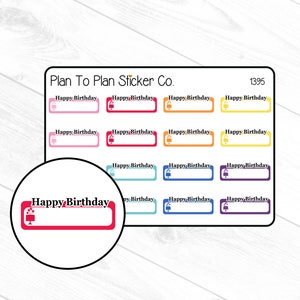 1395~~Birthday Reminder Planner Stickers.