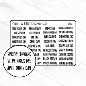 2133~~US Holidays Script Planner Stickers.