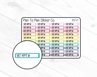 1257-21~~Vet Appt @ Reminder Planner Stickers.