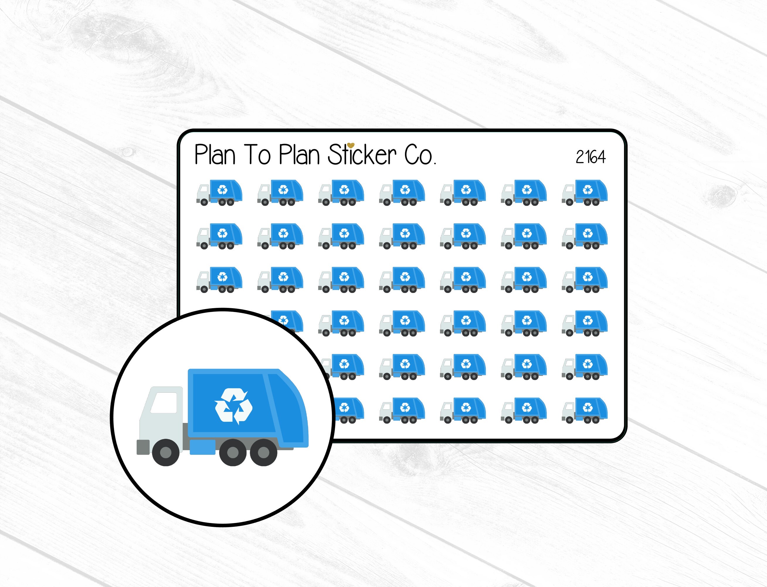 2164~~recycle Truck Planner Stickers. - Etsy