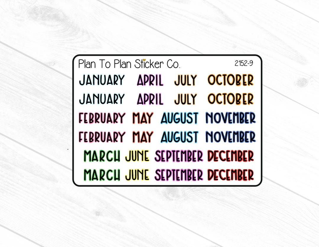 2152-9~~months of the Year Planner Stickers. - Etsy