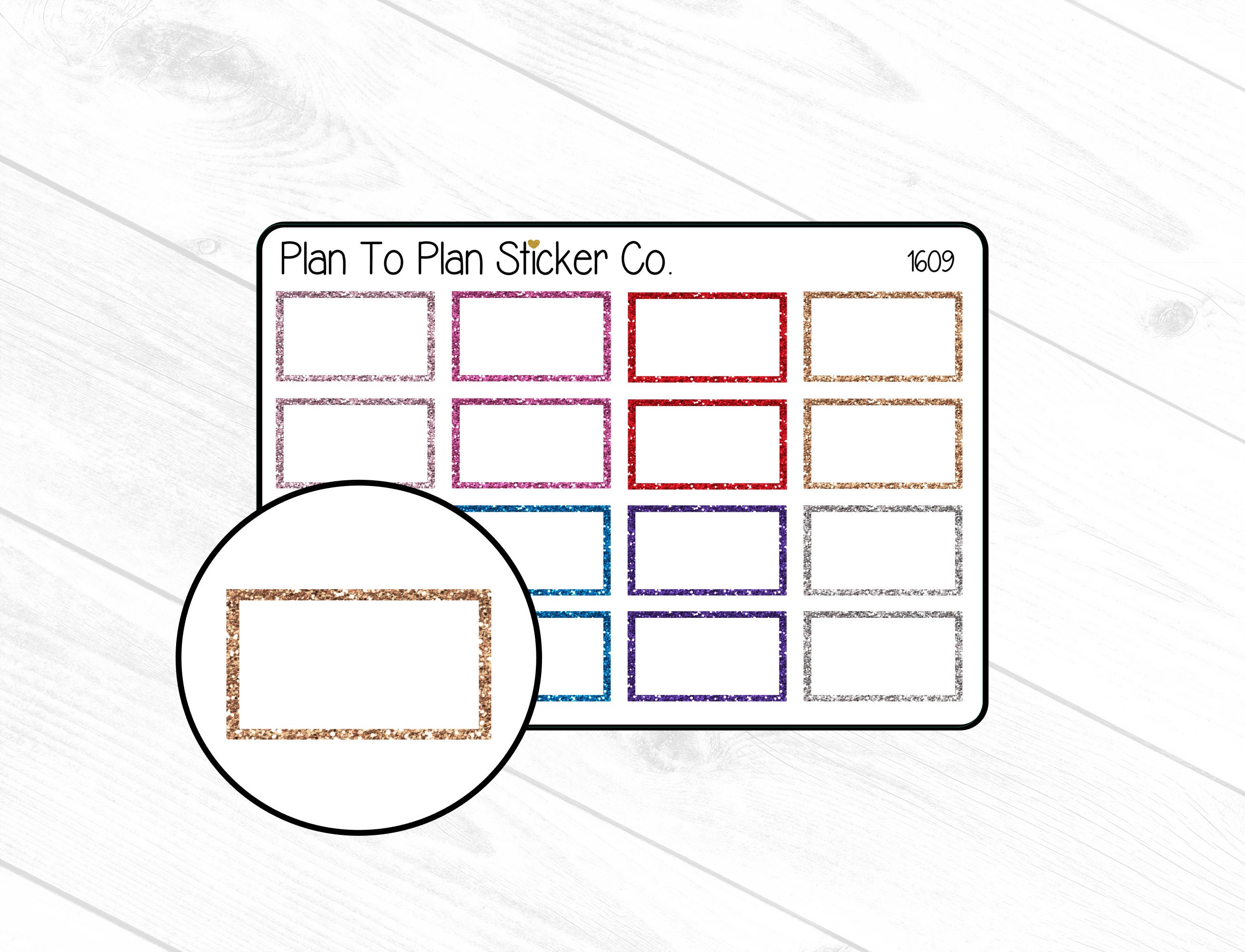 1609~~faux Glitter Half Box Planner Stickers. - Etsy