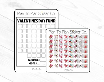 2664-35~~Valentines Day Fund Savings Plan Planner Stickers.