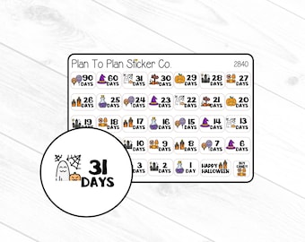 2840~~Halloween Countdown Planner Stickers.
