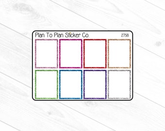 2758~~Faux Glitter Full Box Planner Stickers.