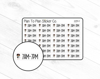 2291~~Nurse Work Schedule Planner Stickers.