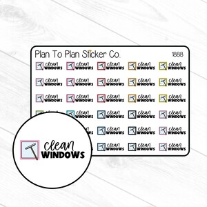 1888~~Clean Windows Planner Stickers.