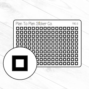 1110-3~~Single Black Checkbox Planner Stickers.