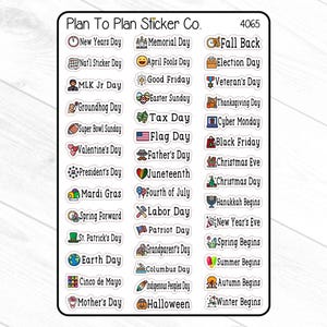 4065~~US Holidays Planner Stickers.