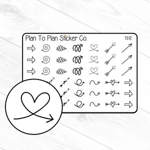 1312~~Doodle Arrows Planner Stickers.