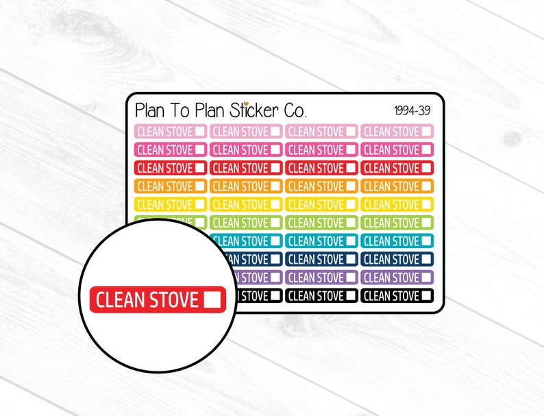 1994-39~~clean Stove Planner Stickers. - Etsy