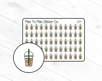 2271~~Iced Coffee Drinks Planner Stickers.