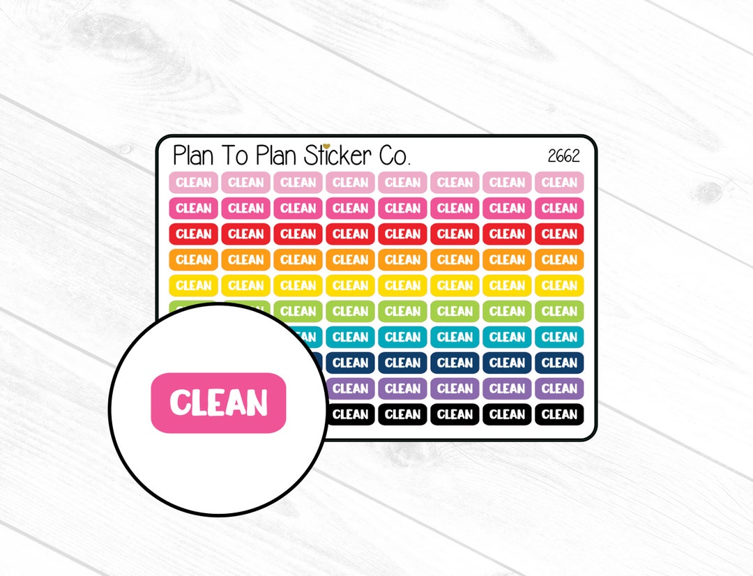 2662~~clean Tracker Planner Stickers. - Etsy