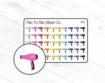 1313~~Hair Dryer Hair Appointment Planner Stickers.