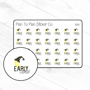 1698~~Early To Bed Planner Stickers.