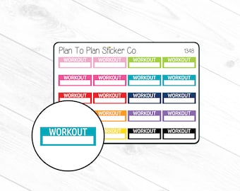 1348~~Workout Reminder Boxes Planner Stickers.
