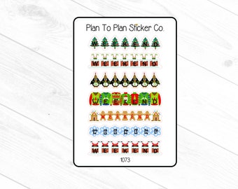 1073~~Christmas/Winter Weekend Banners Planner Stickers.