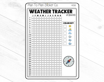 4058~~Weather Tracker Planner Stickers.