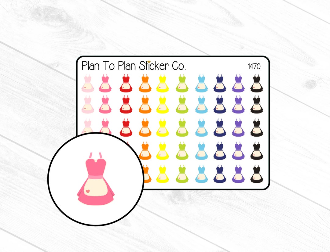Kitchen Apron Sticker 1470~~cooking Aprons Planner Stickers. - Etsy