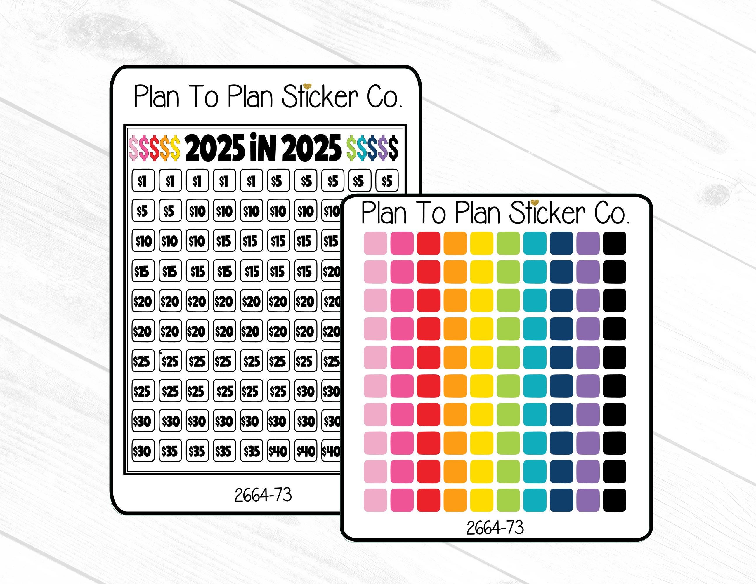 2664-73~~2025 in 2025 Savings Challenge Planner Stickers.
