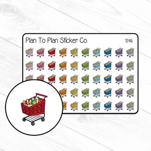 1246~~Grocery Carts Planner Stickers.