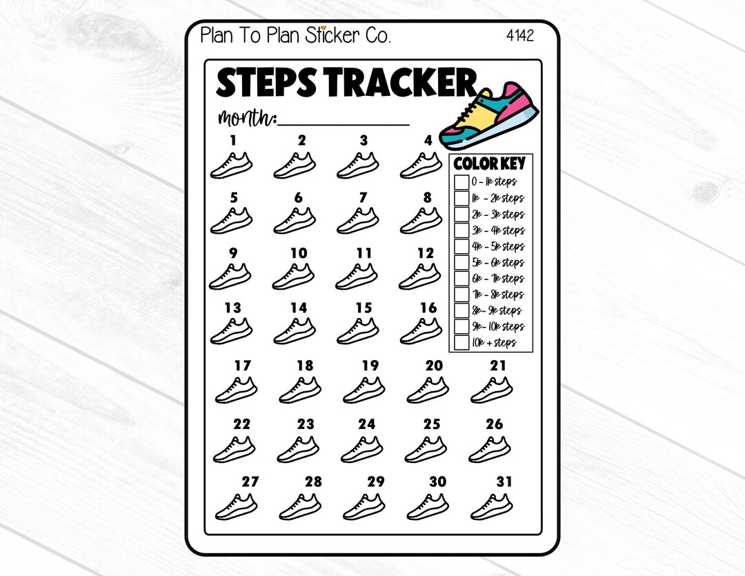 4142~~steps Tracker Planner Stickers. - Etsy