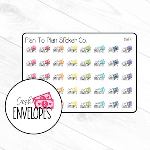 1587~~Cash Envelope Planner Stickers.