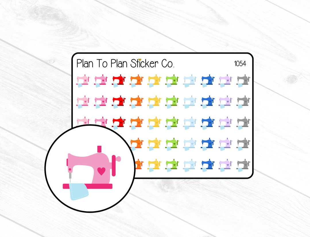 1054~~sewing Machine Planner Stickers. - Etsy