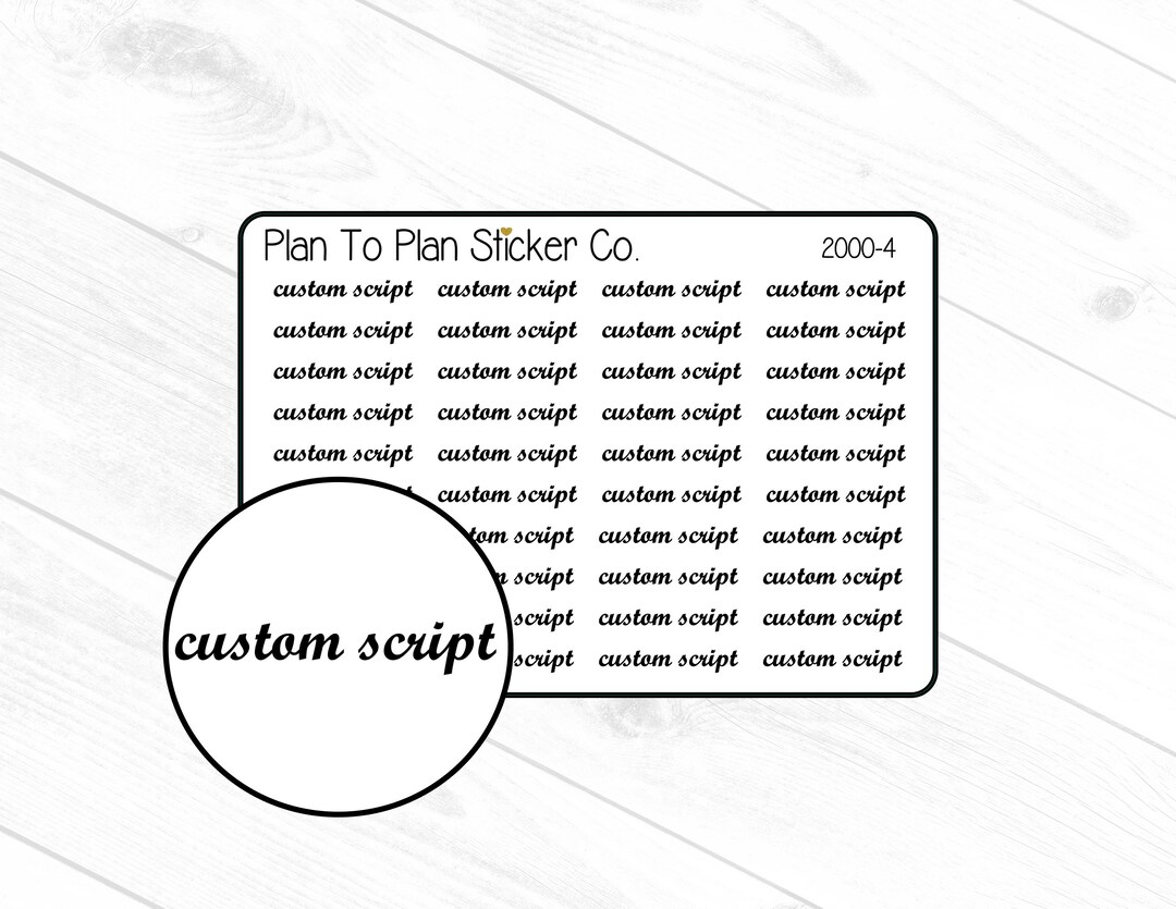 2000-4~~custom Script Planner Stickers - Etsy