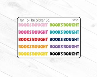3179-3~~Books Bought Page Header Planner Stickers