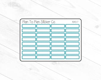 1043-7~~Pegatinas turquesa para agenda con diseño de caja cosida.