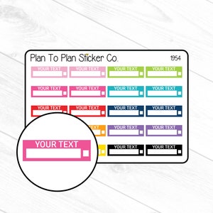 1954~~Custom Text Quarter Box Trackers Planner Stickers