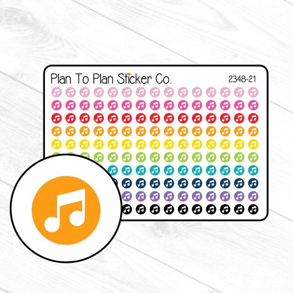 2348-21~~Music Notes Tiny Icons Planner Stickers.