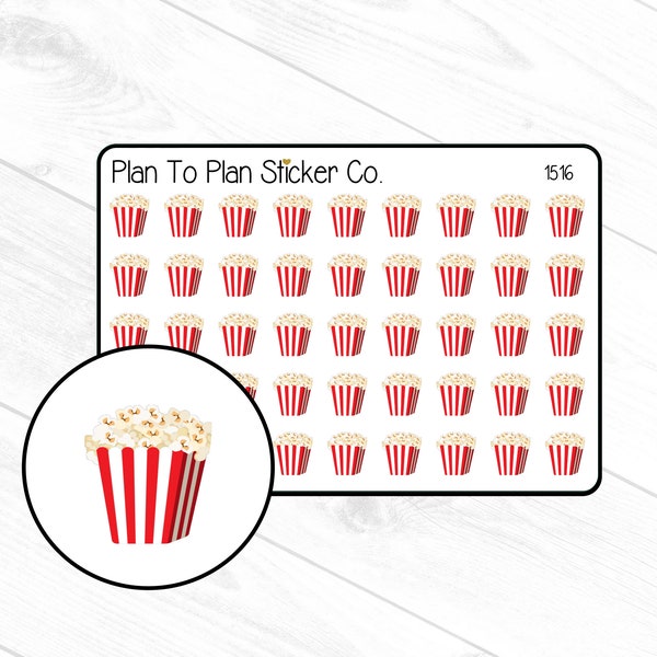 1516~~Popcorn Planner Stickers.