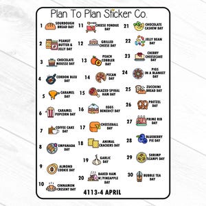 4113--4~~April Wacky Food Holidays Planner Stickers.