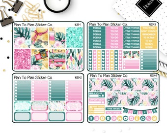 1639~~Tropical Escape 4 PG Weekly Kit Planner Stickers.