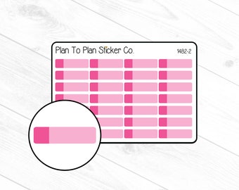 Può includere: Un foglio di adesivi per planner rosa e bianchi con il testo "Plan To Plan Sticker Co." e "1482-2".