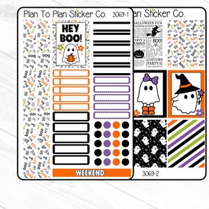 3069~~Hey Boo 6 PG. Weekly Kit Planner Stickers.