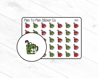 1563~~Hot Chocolate Date Covers Planner Stickers.
