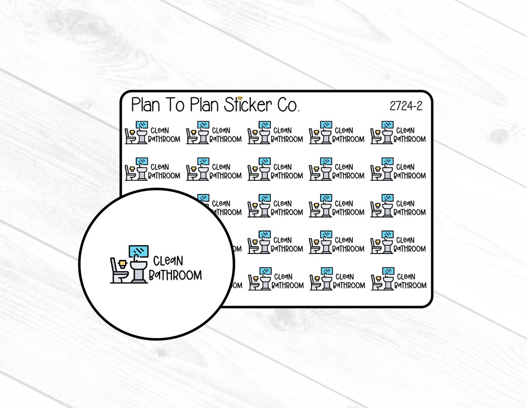2724-2~~clean Bathroom Planner Stickers. - Etsy