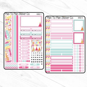 6062~~Girl Birthday 7x9 Dashboard Planner Kit Planner Stickers.