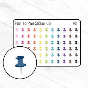 1497~~Thumbtacks Reminder Planner Stickers.