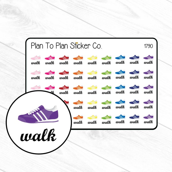 1790~~Walk Tennis Shoe Planner Stickers.