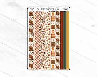 7088~~Thanksgiving Fall Washi Planner Stickers.