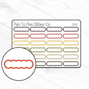 2343~~Fall Scalloped Quarter Boxes Planner Stickers.